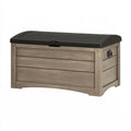 Aufbewahrungsbox 120 x 60 x 63 cm Kunststoff Taupe Schwarz für Außenbereich mit Klappdeckel