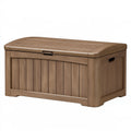 Aufbewahrungsbox 120 x 55 x 60 cm Kunststoff Braun mit Deckel für Garten und Terrasse
