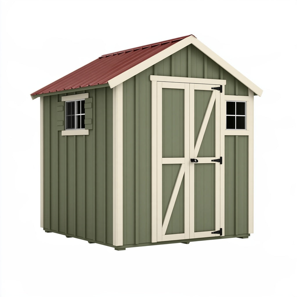Gartenhaus 180 x 120 x 210 cm aus Holz Grün mit Doppeltür Landhausstil