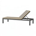 Sonnenliege 200 x 70 cm mit Metallgestell Beige Schwarz verstellbar